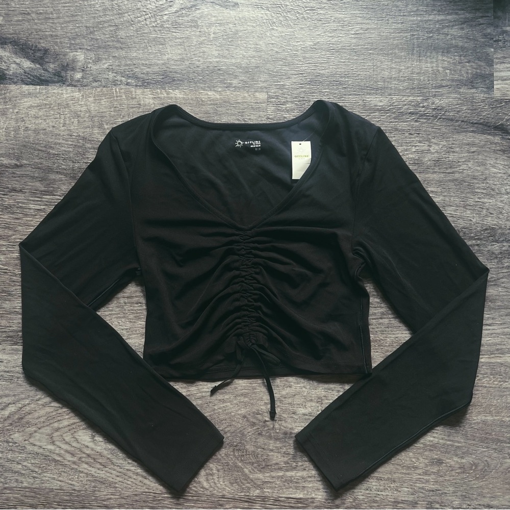 NWT OFFLINE Real Me Ruched Long Sleeve T-Shirt